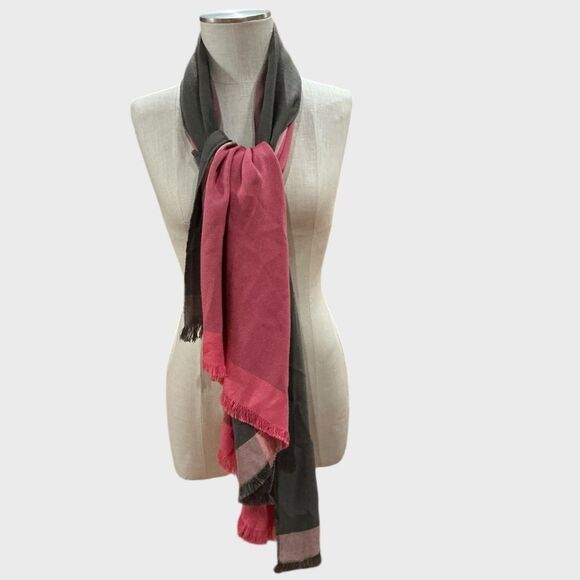 Tahari Bamboo Scarf Pink Grey - Picture 1 of 5